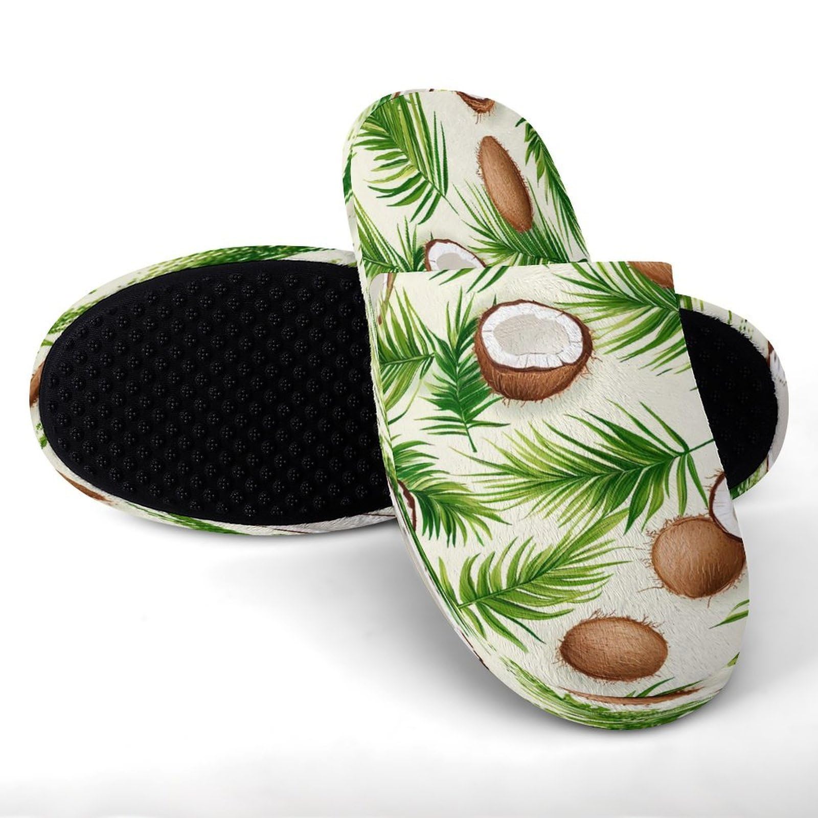 Pantofole da uomo con motivo di cocco palme in memory foam scarpe da casa leggere pantofole lavabili