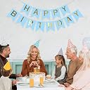 Rozi Happy Birthday Banner for Kids, Boys, Husband, Wife - Blue Birthday Banner Decoration Kit gallery image