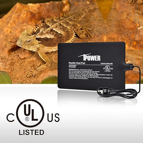 Miniatura 5 de iPower Almohadilla de calor para reptiles de 6 x 8 pulgadas, 8 W, calentador de terrario para animales pequeños