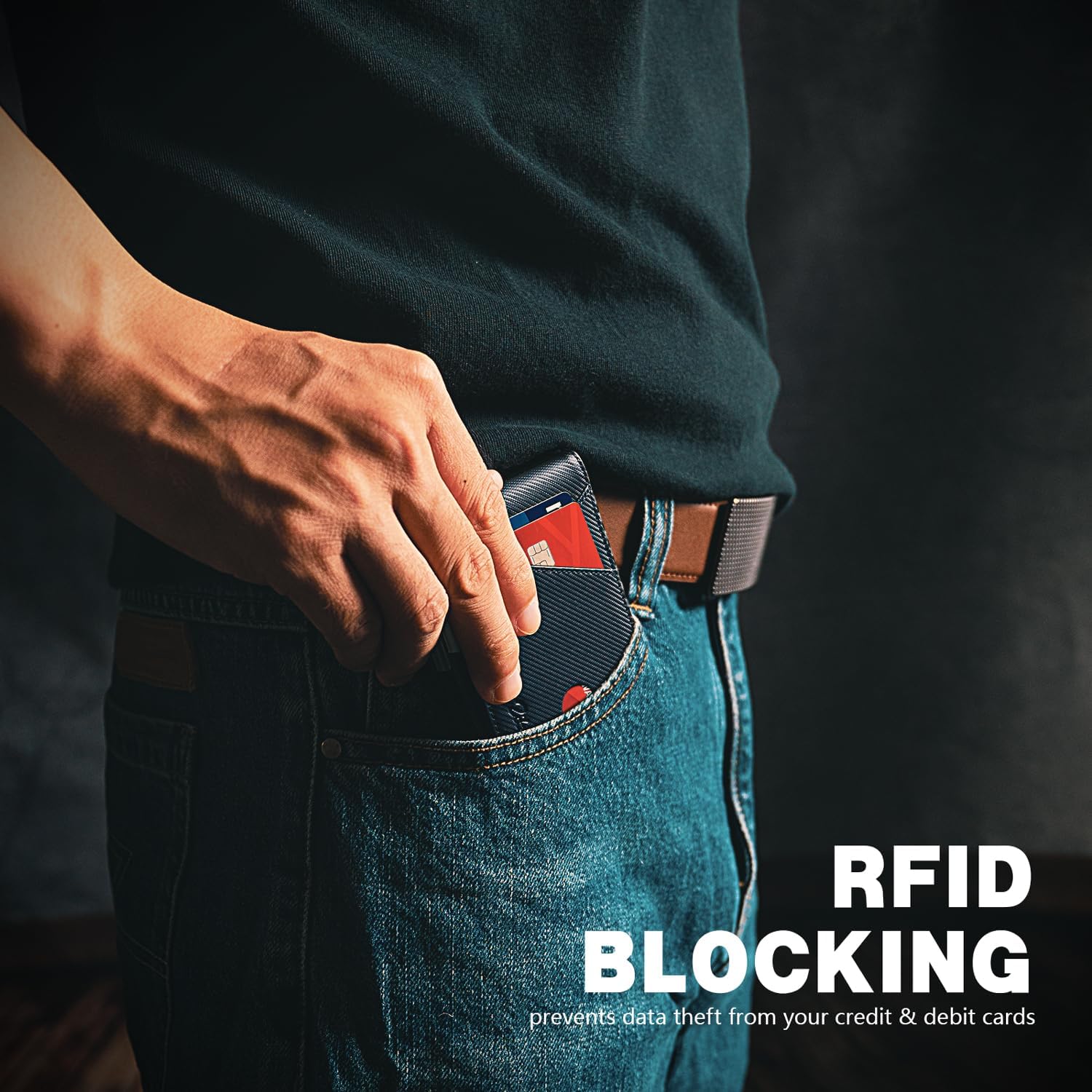 Zitahli Wallet for Men - with Money Clip Slim Leather Slots Credit Card Holder RFID Blocking Bifold Minimalist Wallets with Gift Box - Image 5