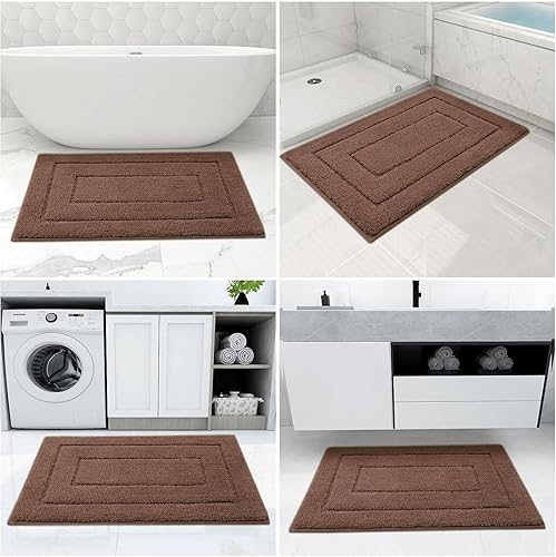 Miniatura 178 de Buganda Alfombras de baño, 24" x 16", Alfombras de baño de microfibra suaves y absorbentes, Alfombra de ducha esponjosa antideslizante, Alfombras de
