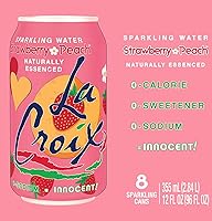 Vista 3 de Agua espumosa La Croix, fresa y melocotón, 12 fl oz (paquete de 8)
