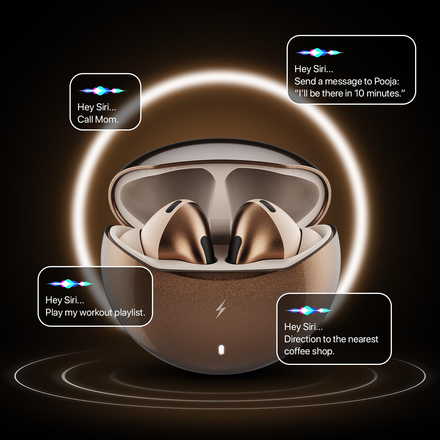 Fire-Boltt Aero TWS Earbuds with a gaming scene, highlighting 50ms low latency.