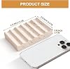 Jabonera de mármol, estilo minimalista antideslizante, bandeja de mármol | Adecuada para tocador de baño, duchas, encimera de cocina y lavabo, mantiene el jabón seco y estable (Travertino) 3