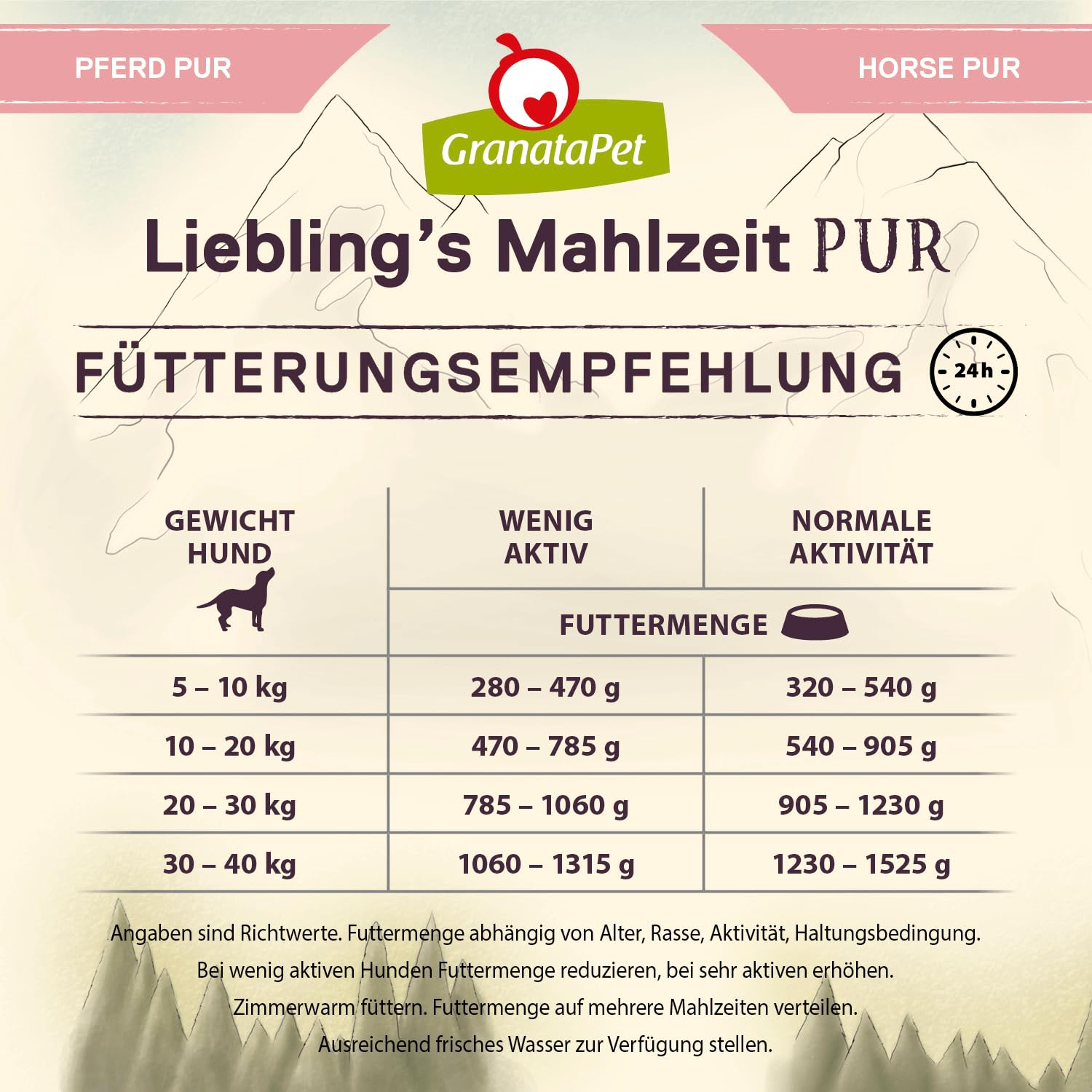 GranataPet Liebling's Mahlzeit Pur con Caballo, Comida húmeda para Perros, latas sin Cereales ni azúcar añadidos, alimento para Perros con Alto Contenido en Carne y aceites saludables, 6 x 400 g | Alimento completo, sin cereales, sin azúcares añadidos, mo