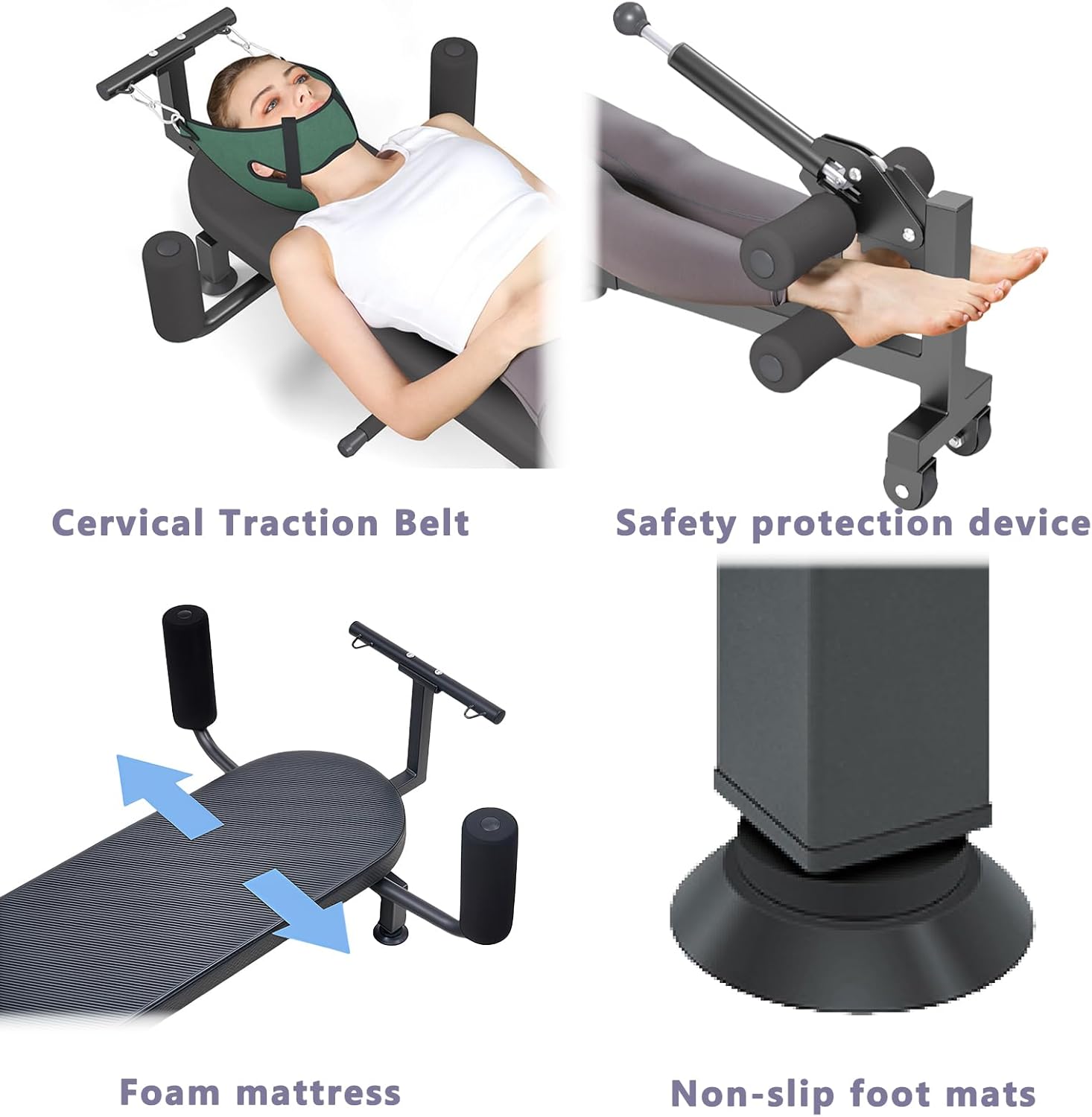 Full Body Traction & Stretch Decompression Machine for Cervical Lumbar Stretching, Neck Back Pain Relief, Improved Posture Correction, Rehab, Adjustable Length