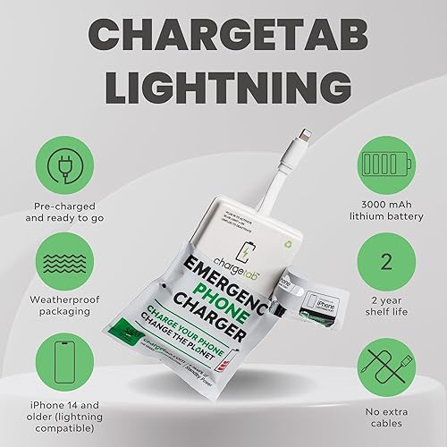 Miniatura 2 de ChargeTab compatible con iPhone, hasta 4 horas de energía en estado standby, sin preocupaciones por el cargador. Paquete de batería portátil de