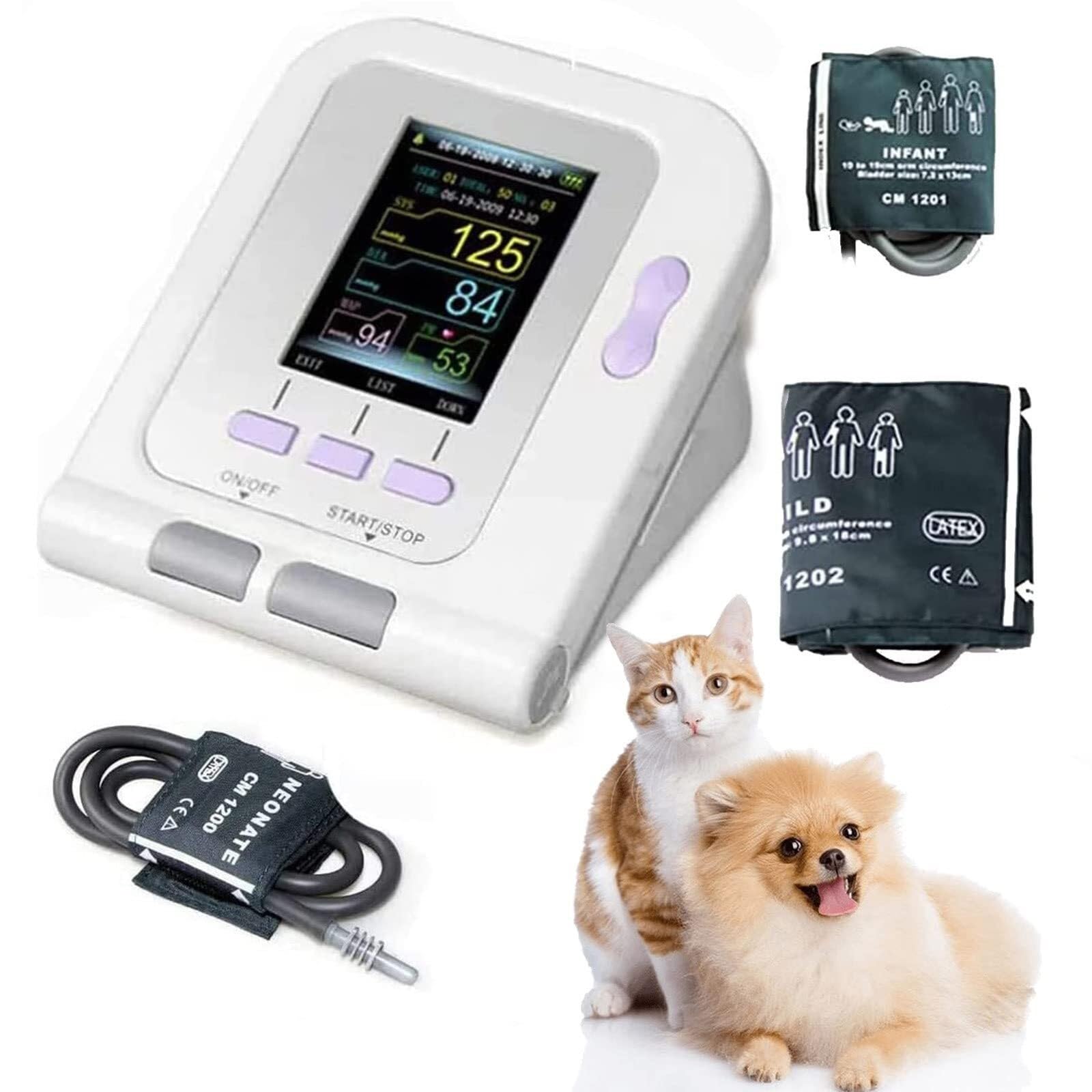 Manguito Digital for Monitor de presión Arterial Veterinaria, esfigmomano electrónico Veterinario, Monitor automático de presión Arterial, Cuidado de Perros/Gatos/Mascotas