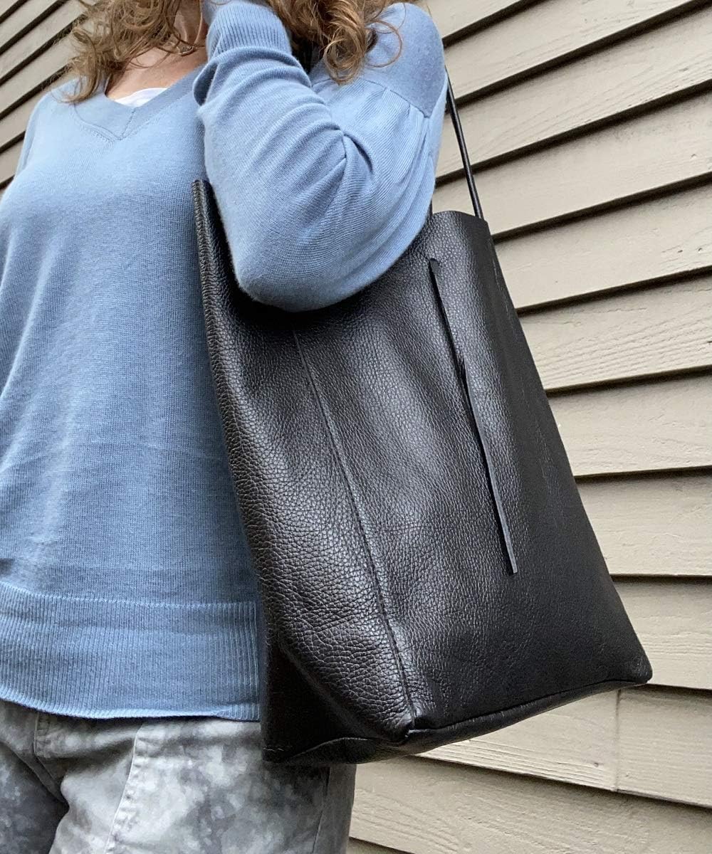 Taylor - Genuine Italian Leather Tote Shopper Bag - Stylish Shoulder Purse - Made in Italy - Image 2