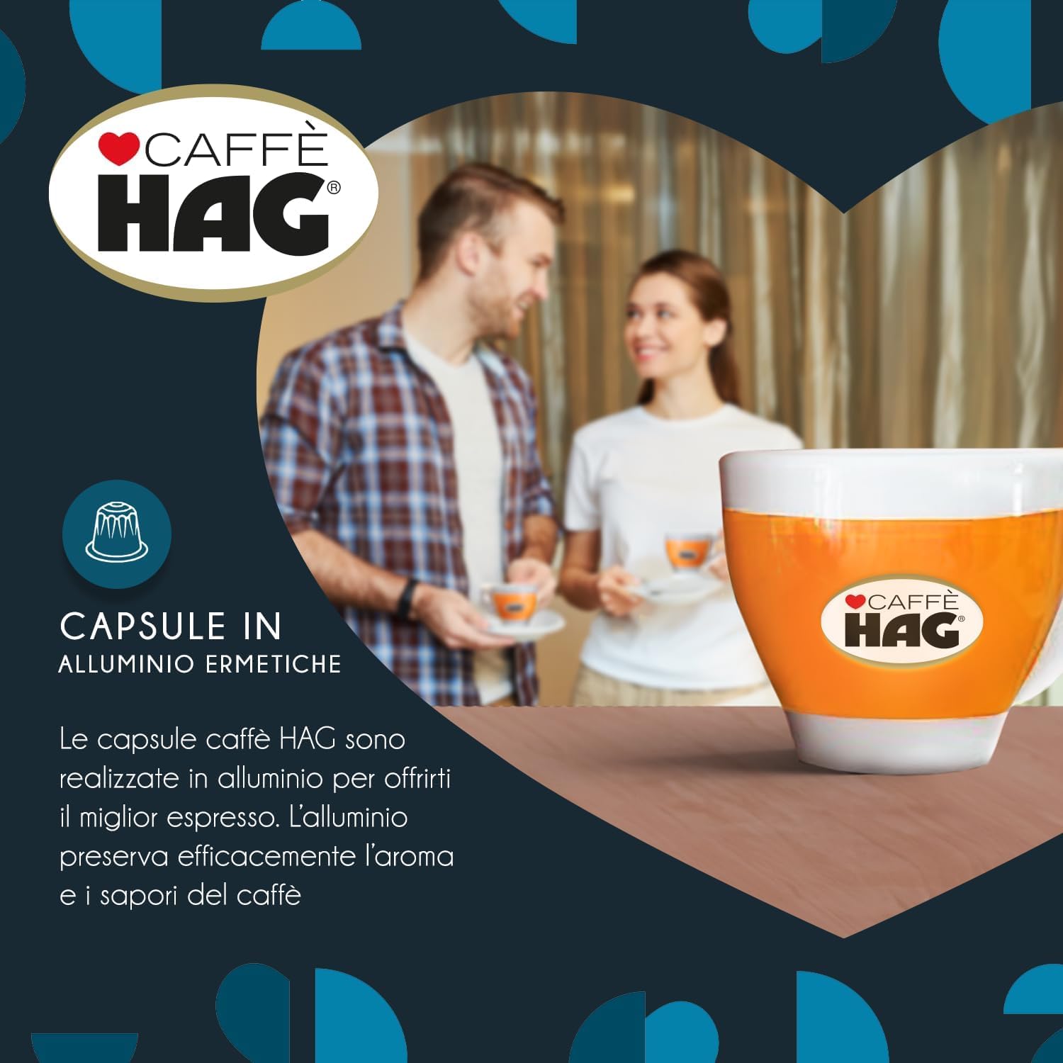 Caffè HAG Decaffeinato DEK Espresso Classico - 200 Capsule in Alluminio Compatibili con Macchine Nespresso - Intensità 6 -DD-