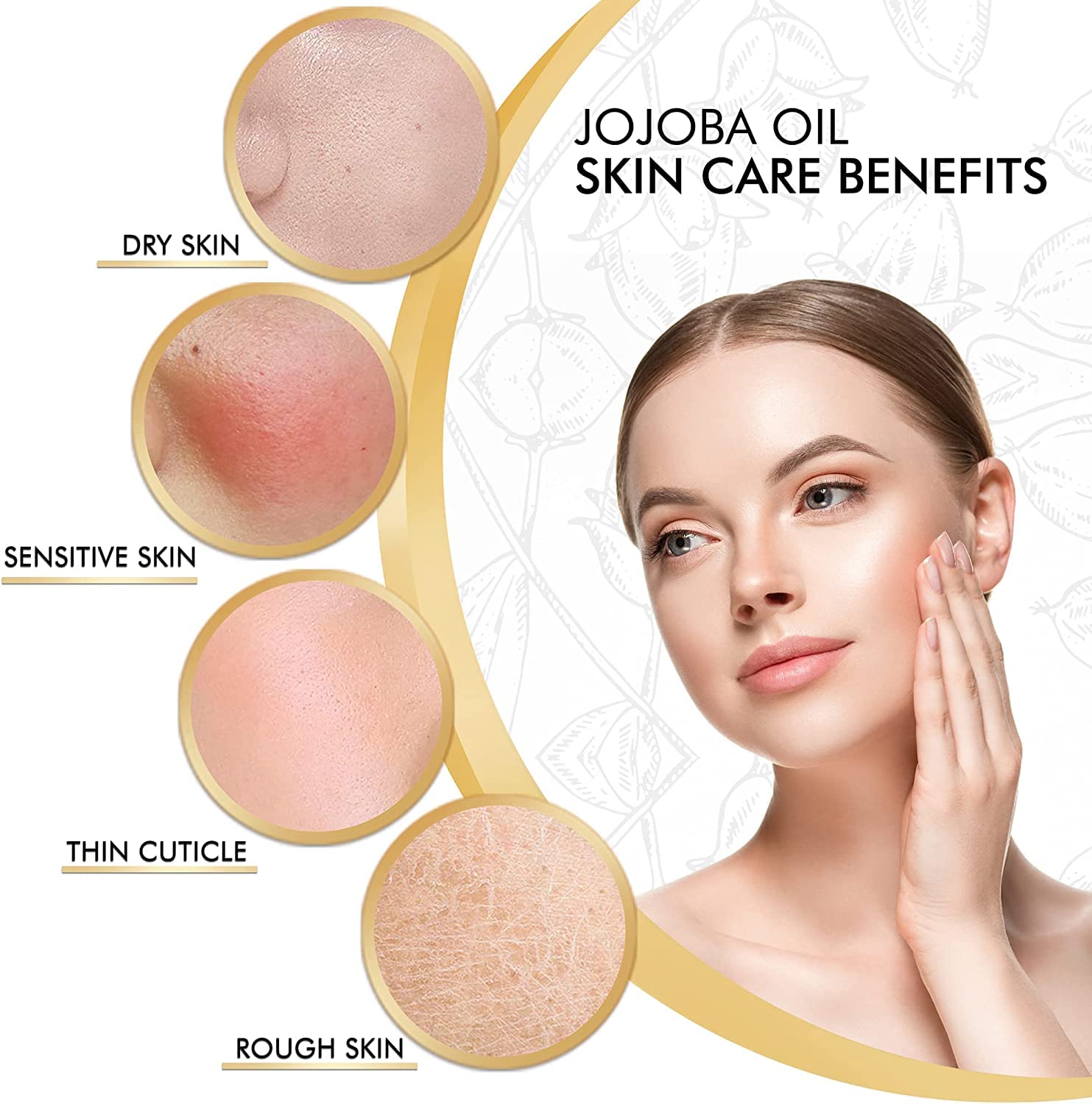 Kanzy Jojoba Oil Cold Pressed 50ml, 100% Pure Jojoba Oil for Hair Nails, Eyelash & Eyebrow Growth - Image 3