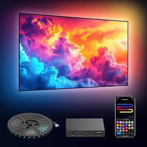 deerdance Retroiluminación LED para Smart TV con sincronización HDMI2.0 4K60Hz, tira de luces LED y cambio de color controlado por aplicación para disponible en Yaxa Colombia