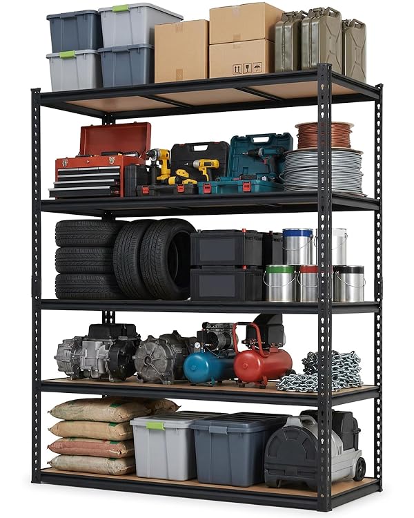 Garvee 5-Tier Storage Shelving Unit, 60" W x 18" D x 72" H, 1500 lbs Load by Garvee - Used condition - US$73.91