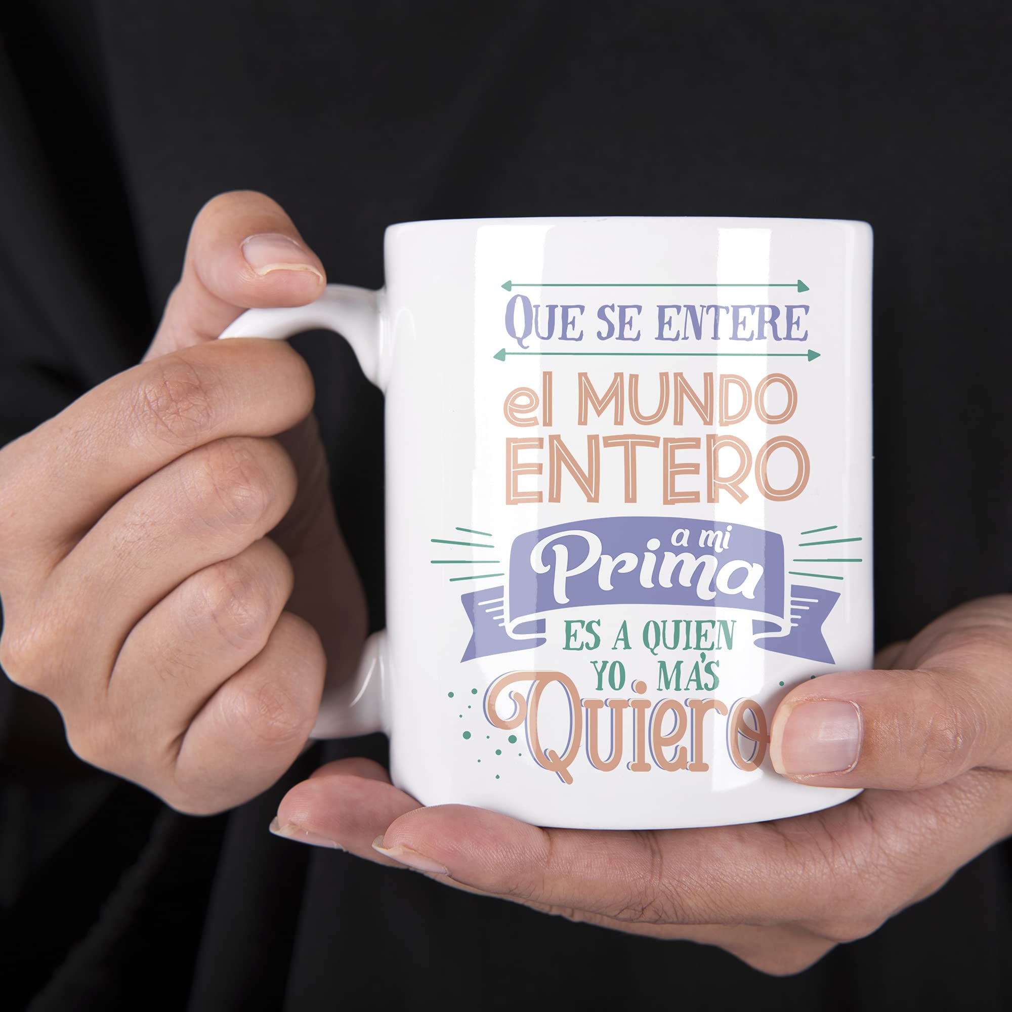 Prima Mug Original Gifts Original Breakfast Cups Various Designs Prima Quiero Ceramic Mugs 330 ml, Cousin - Image 3