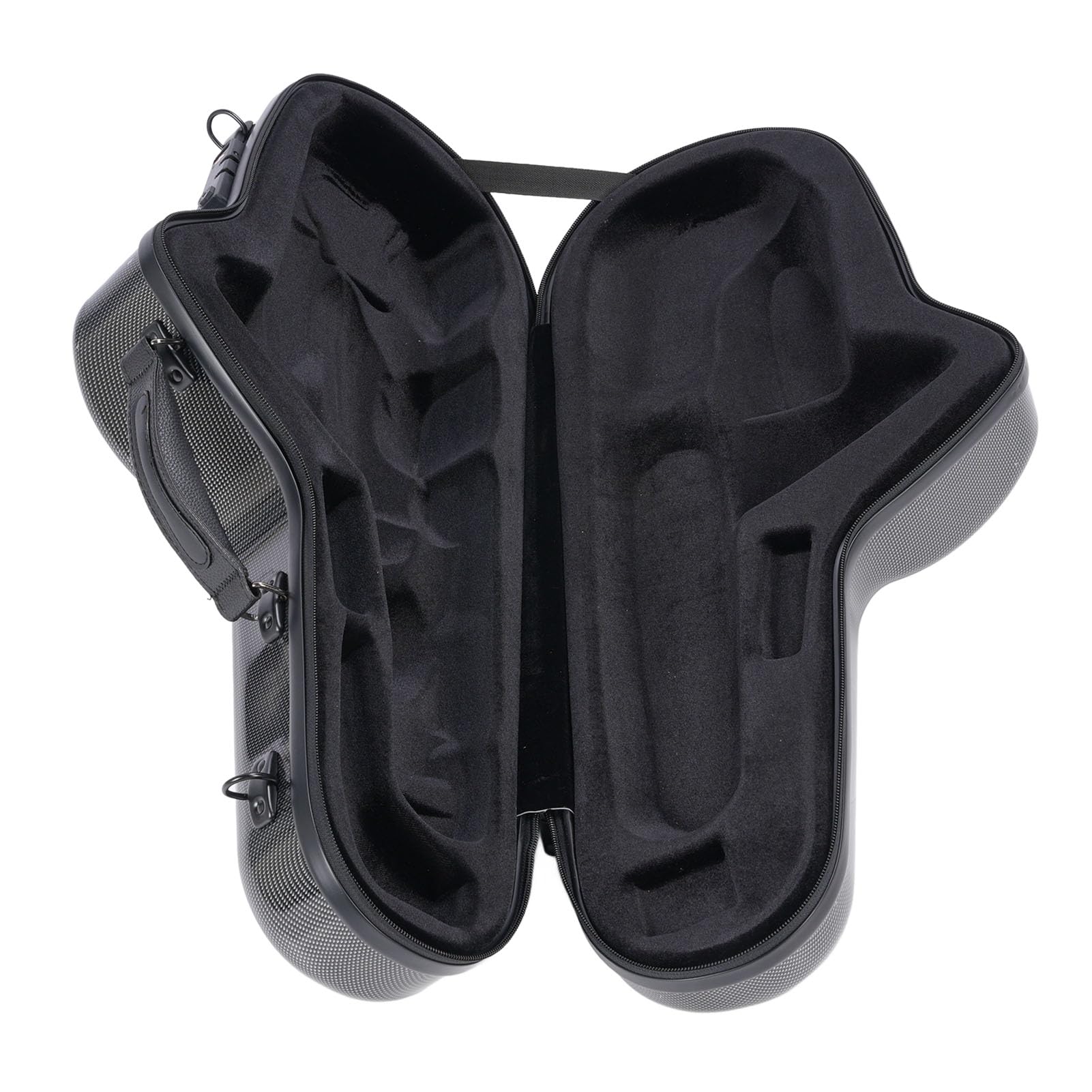 POENVFPO Custodia per Sassofono Contralto, Custodia Rigida in Plastica Rinforzata con Fibra con Tracolla Staccabile e Lucchetto a Combinazione, per la Maggior Parte dei Sassofoni