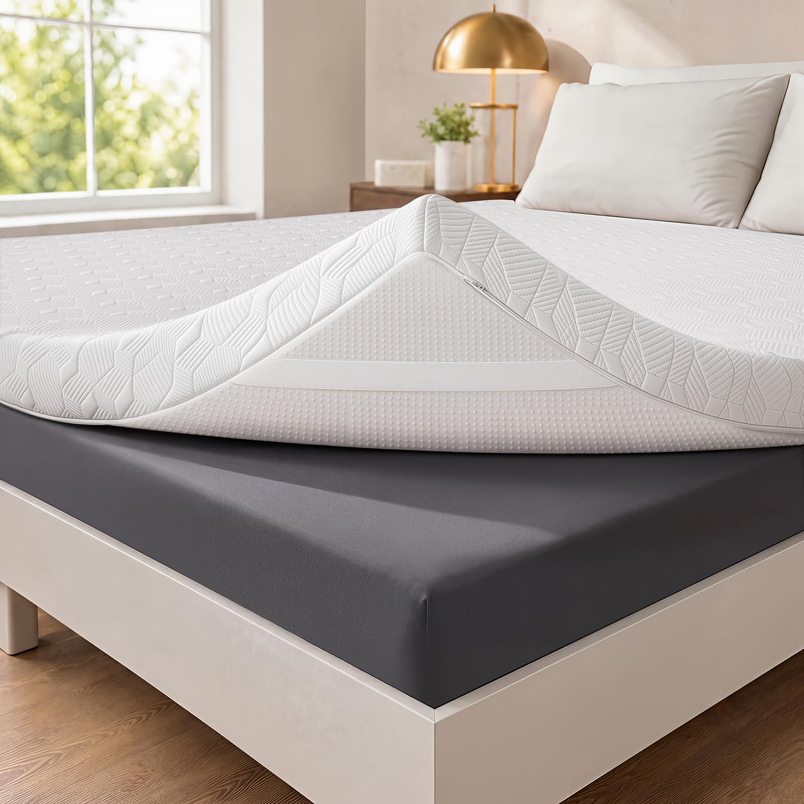 Warmiehomy Small Double Memory Foam Mattress Topper Mattress Pad