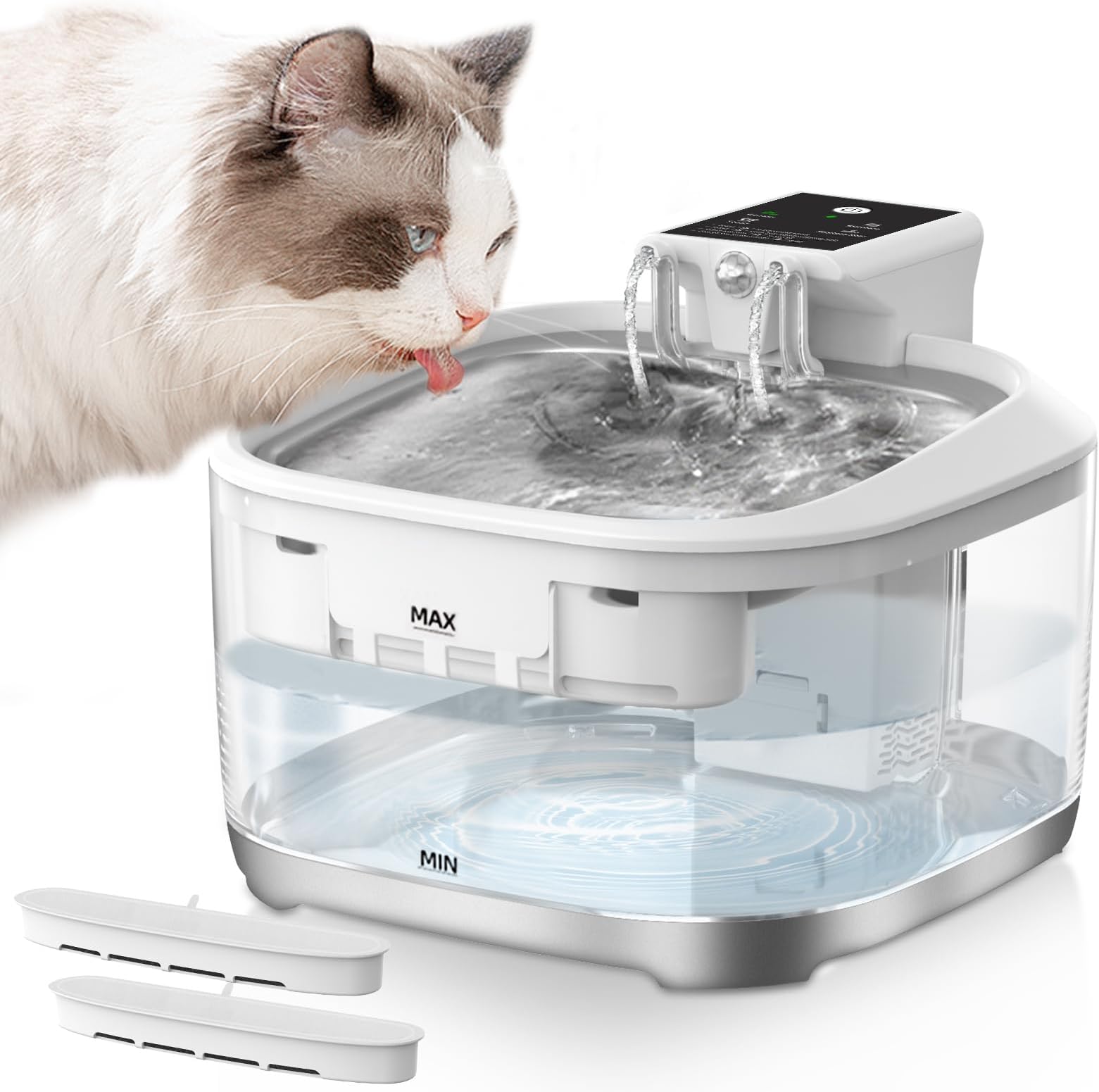 Cat Water Fountain, Spofan 4L Pet Fountain 5000mAh Battery Operated ...