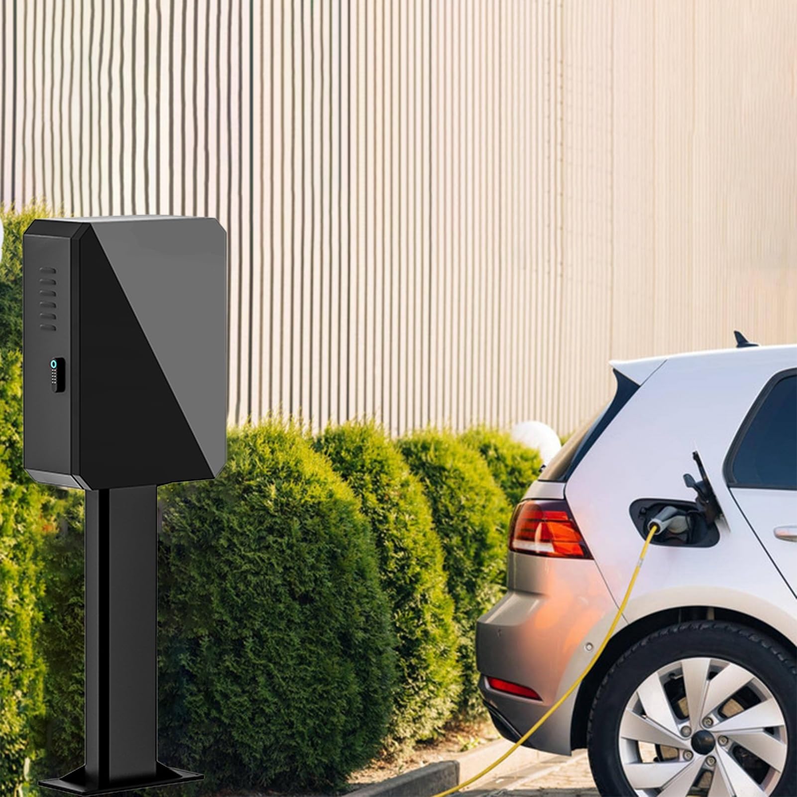 Wytrzymały zewnętrzny uchwyt ładowarki EV, odporny na warunki atmosferyczne, wolnostojący uchwyt do ładowania, stojak na kable do pojazdu elektrycznego dla łatwego ładowania (czarny)