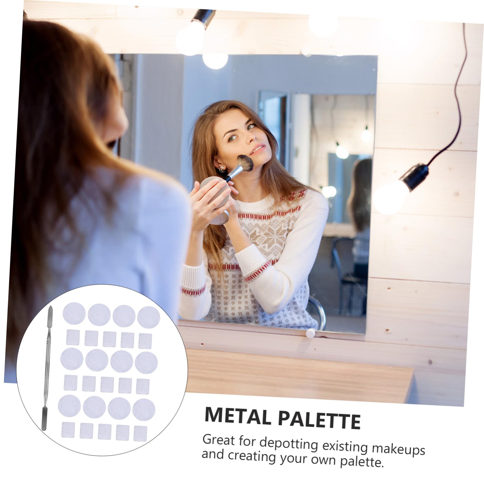 Mikinona 168pezzi Palette Magnetica Per Ombretti Spatola Inossidabile Perfetta Per Depotting e Miscelazione Strumento Di Trucco Professionale Per Uso Personale e Saloni Di Bellezza