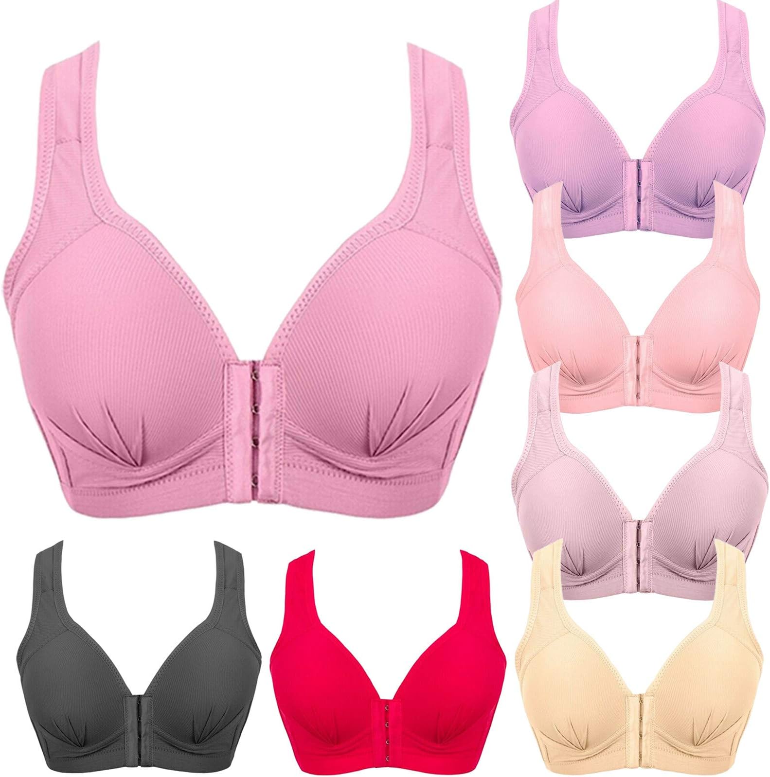 LUANXIU MASI Bra - Plus Size Front Closure Elastic Push Up Comfort Bra