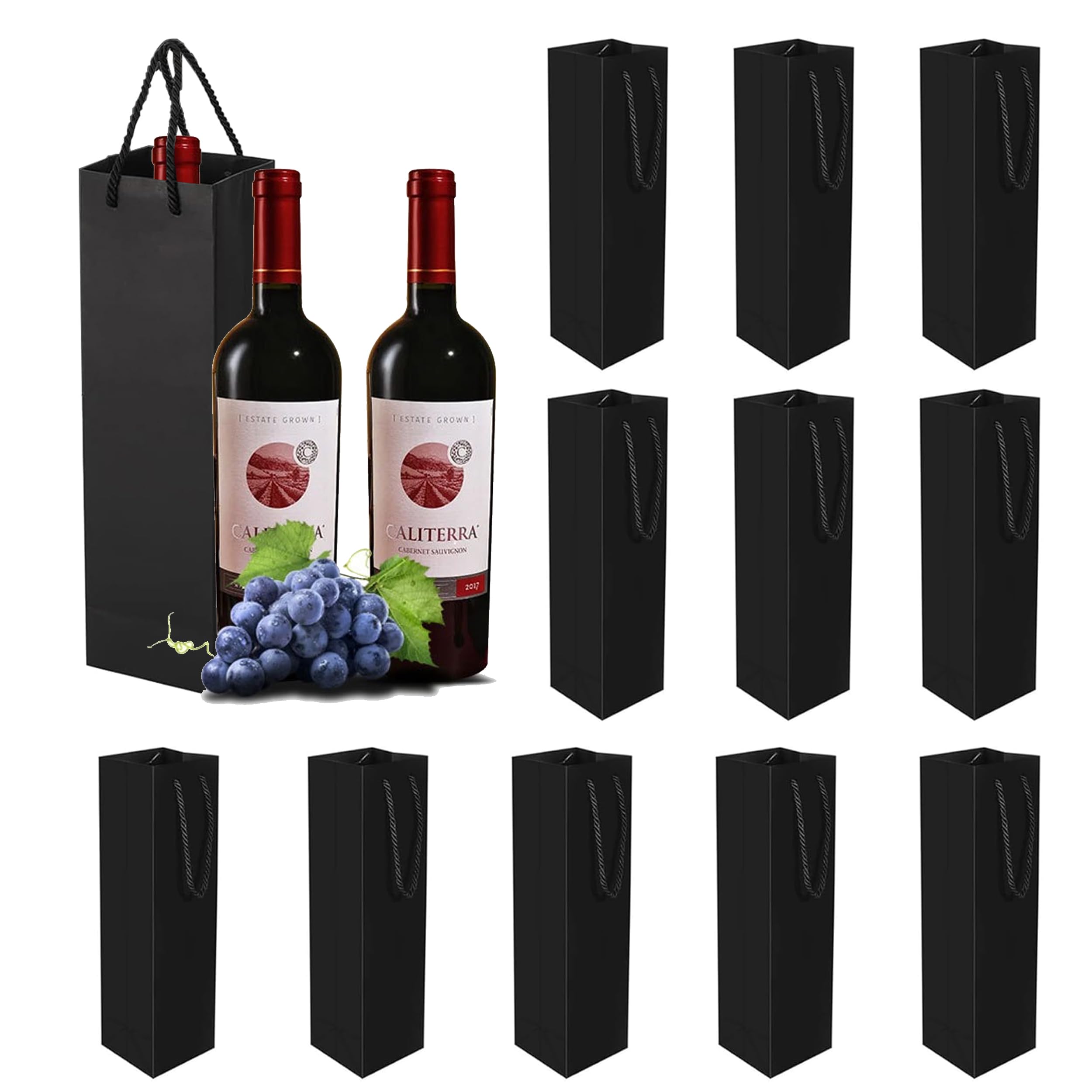 Geschenktüten Flaschen 12 Stück Kraftpapier Wein Champagner