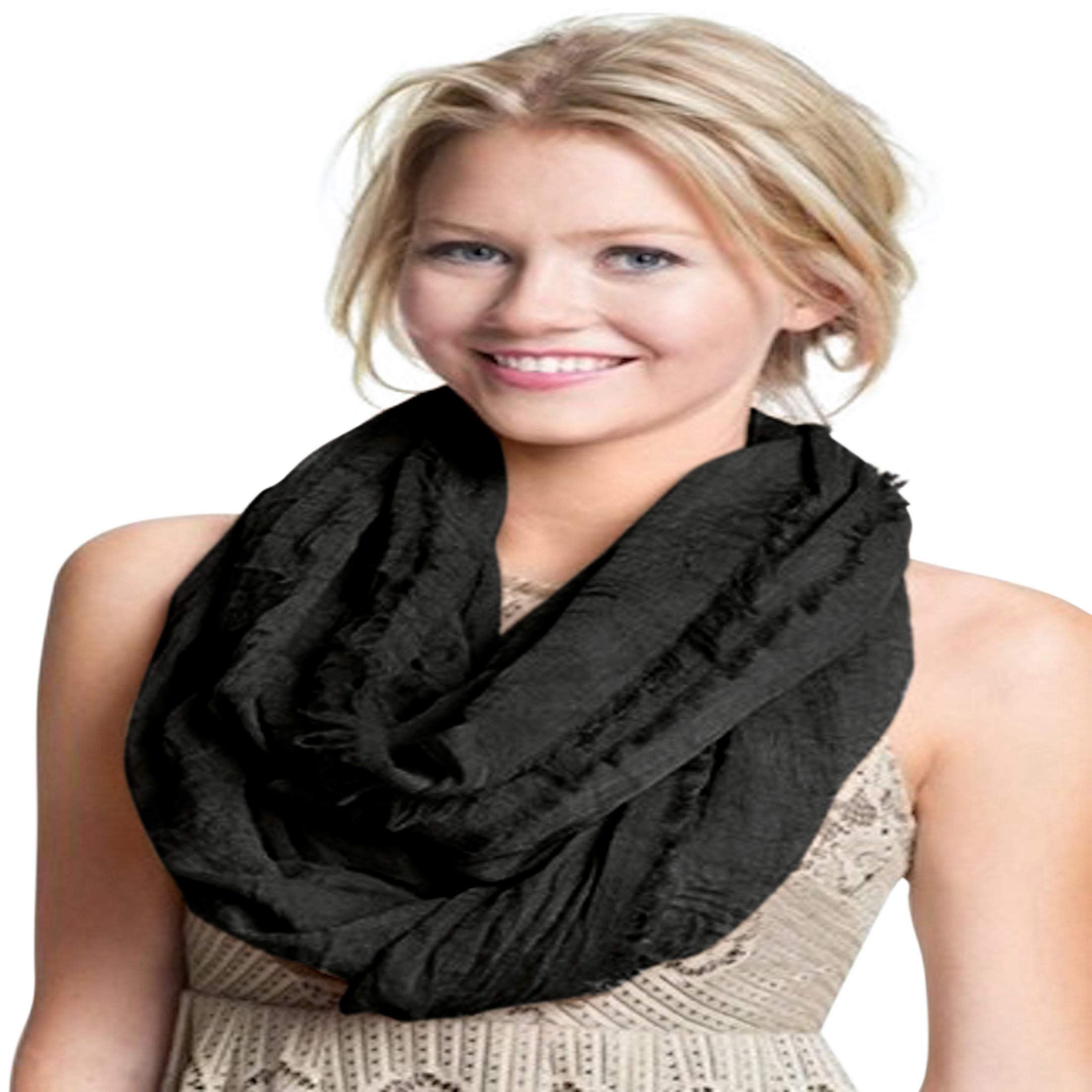 CJ Apparel Black Nepalese Mobius Infinity Scarf Seconds Snood Cowl Tube Shawl