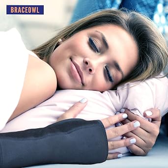 BRACEOWL-Carpal Tunnel Wrist Brace Adjustable Night Splint for Pain Relief, Tendonitis & Arthritis Fits Left or Right Hand, Support for Men & Women