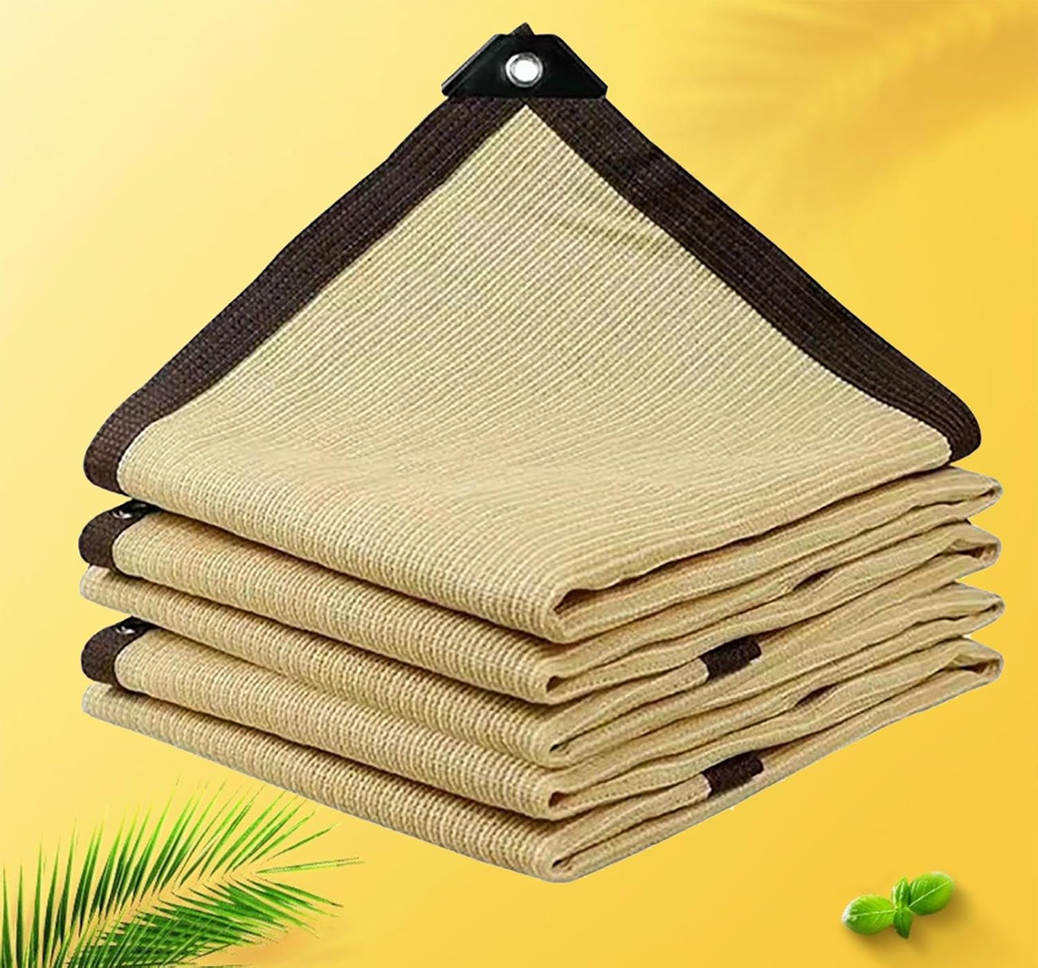 95% UV Blocking Shade Cloth for Greenhouses - Breathable Cooling Canopy, Grommeted Shade Sail, Weather Resistant Garden Netting, Beige 4x8m for Optimal Sun Protection