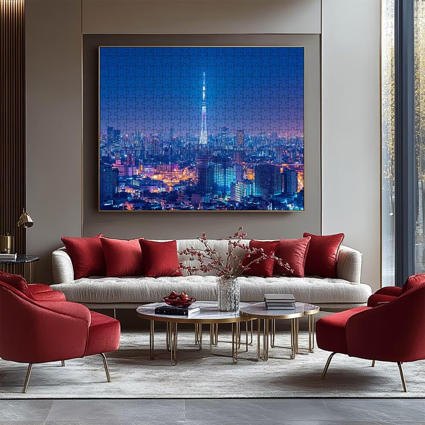 Puzzle 1500 Pezzi, Tokio Puzzle 1500 Pezzi per Adulti, Giochi di Puzzles Giappone Legno per Tutta la Famiglia, DIY Puzzles per Quadri Moderni Soggiorno Regalo Donna Uomo Festival 90x60 CM RXPT-5811