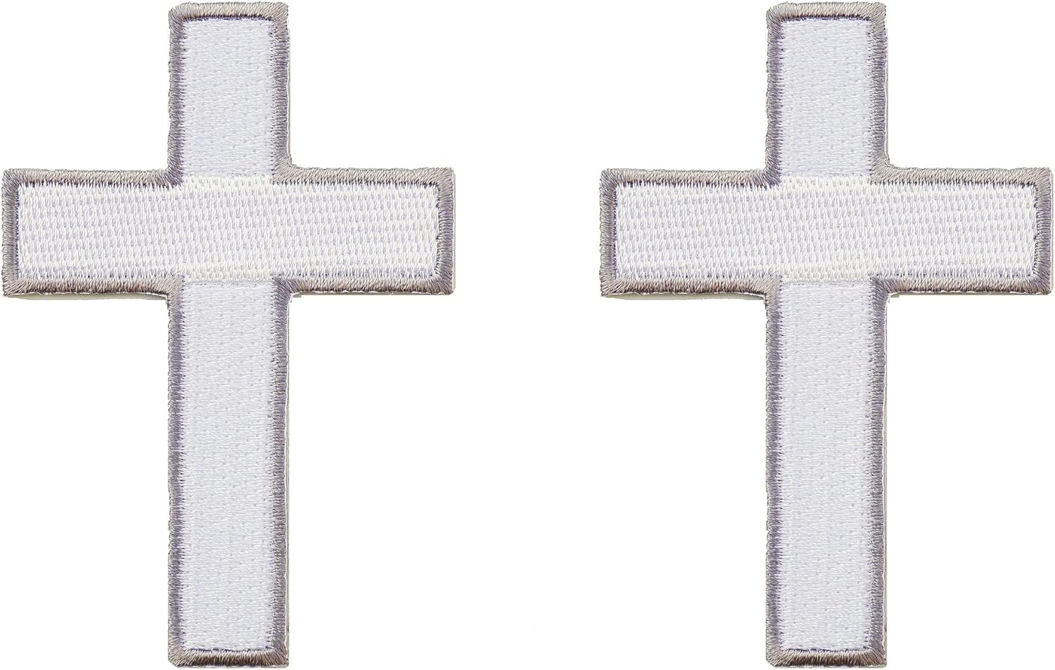 White Cross Iron on Embroidered Patch Applique Badge Biker Jean Jacket Tribe Gang Motorcycle Racing Hot Tattoo Heavy Black Cross Metal Car Flames Fireball Fire