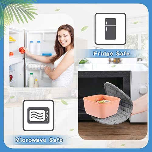 Miniatura 5 de Contenedor de ensalada para almuerzo, contenedor de almuerzo de 50 onzas con 3 compartimentos, caja Bento para ensalada para adultos con contenedor