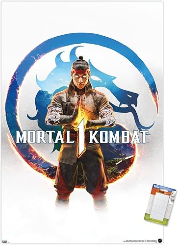 Trends International Mortal Kombat 1 - Póster de pared de arte clave, 22.37 x 34.00 pulgadas, paquete de póster y montaje