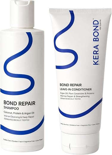 KERA BOND Bond Repair Shampoo and Leave-in Conditioner Combo | Sulphate Free, Fragrance Free, with Coconut, Protein, Argan...