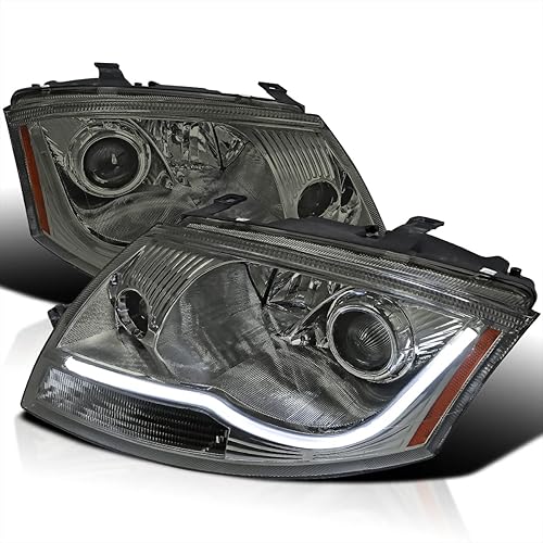 SPEC-D TUNING Barra de luz LED con proyector de humo compatible con Audi TT 1999-2006 con conjunto de faros delanteros izquierdo  derecho