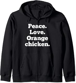 Funny Orange Chicken Chinese Food Lover Foodie Gift Meme Zip Hoodie