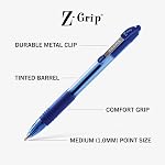 Zebra Pen Z-Grip Point de bille rétractable Pen, Encre bleue lisse, 1.0mm Point moyen, école & Fournitures de bureau, idéales pour les notes, le journal et l'utilisation de planificateur, 18-Pack (22258)