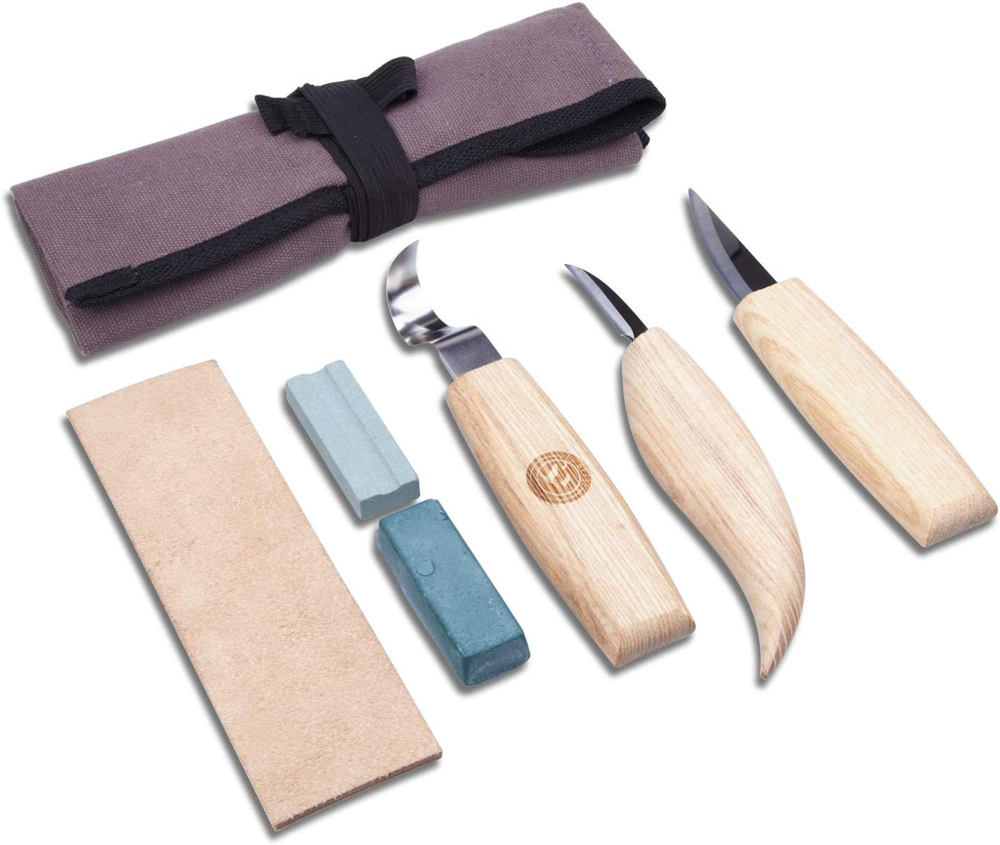 SAKUUMI Wood Carving Tools, 6pcs Wood Carving Knifes Set with A Portable Canvas Bag, The Ideal Carving Knives for Carpenter Woodworking