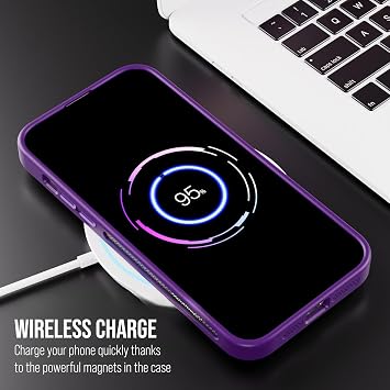 Case for iPhone from Babylon Camera Protected Matte Transparent Color Stand Case with Magsafe Wireless Charging Feature (Lens Gift) (Purple, iPhone 11)