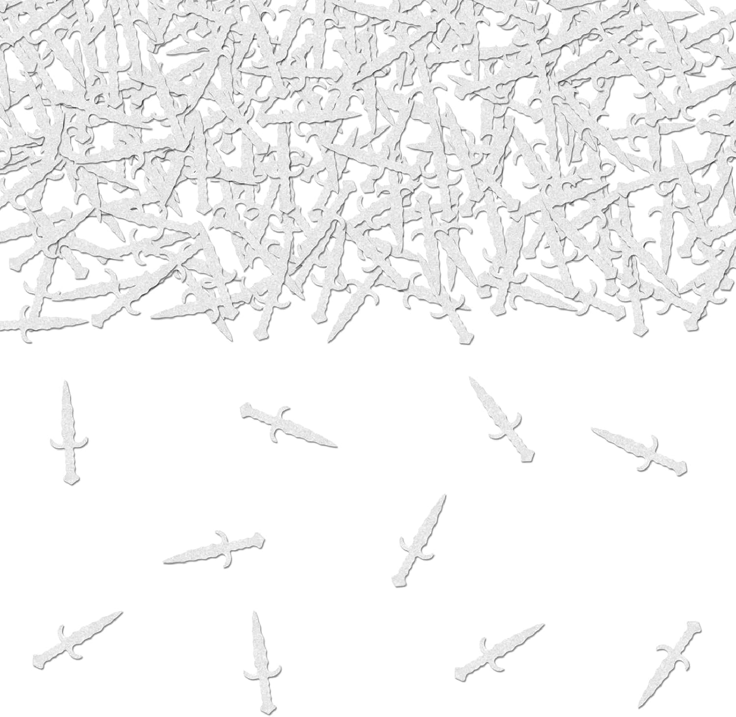 Shiny Silver Foil Sword Shaped Confetti Glitter Dagger Table Scatter