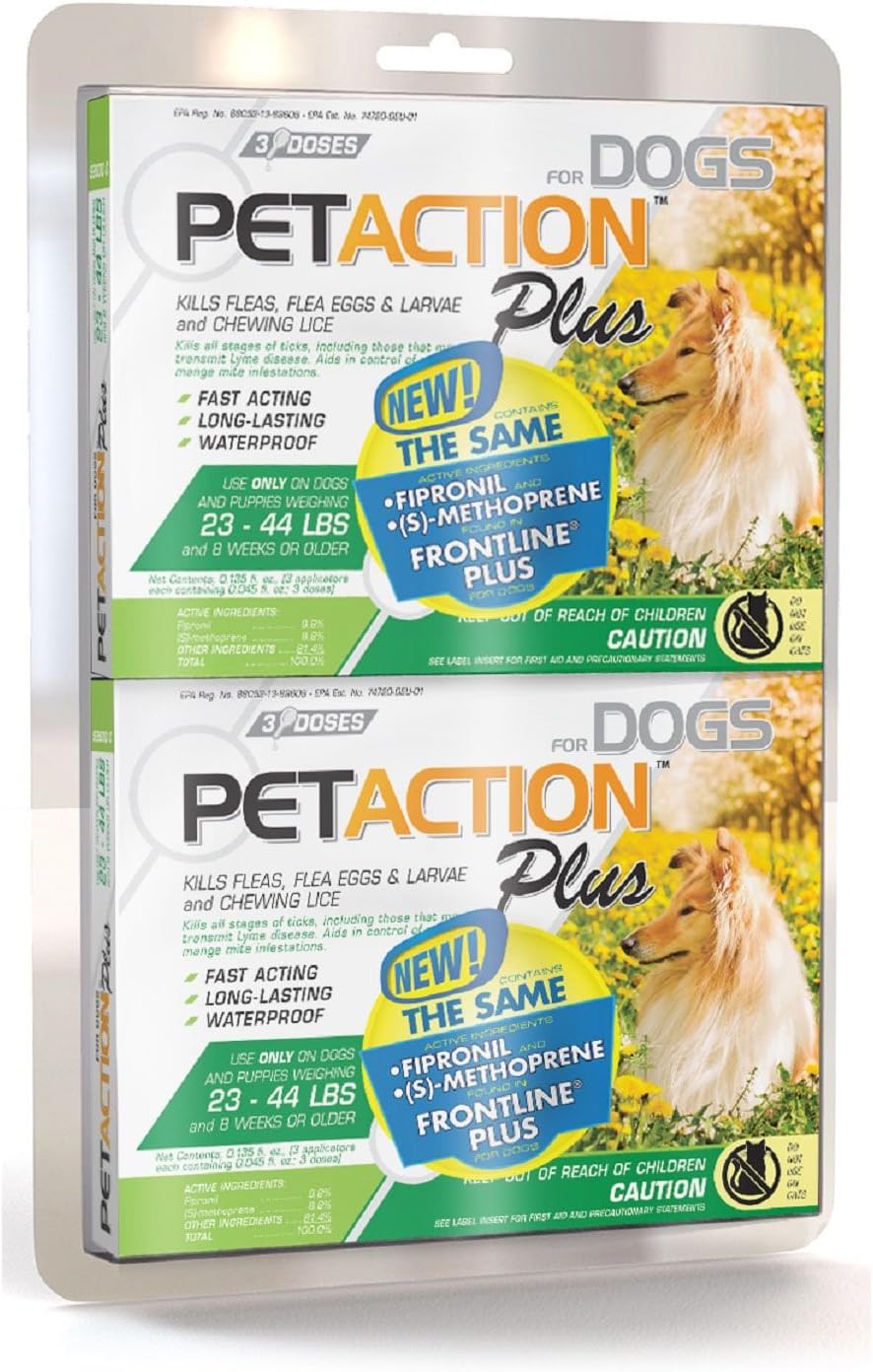 PetAction Plus for Dogs, 6 Doses Medium Dogs 23-44 Lbs.