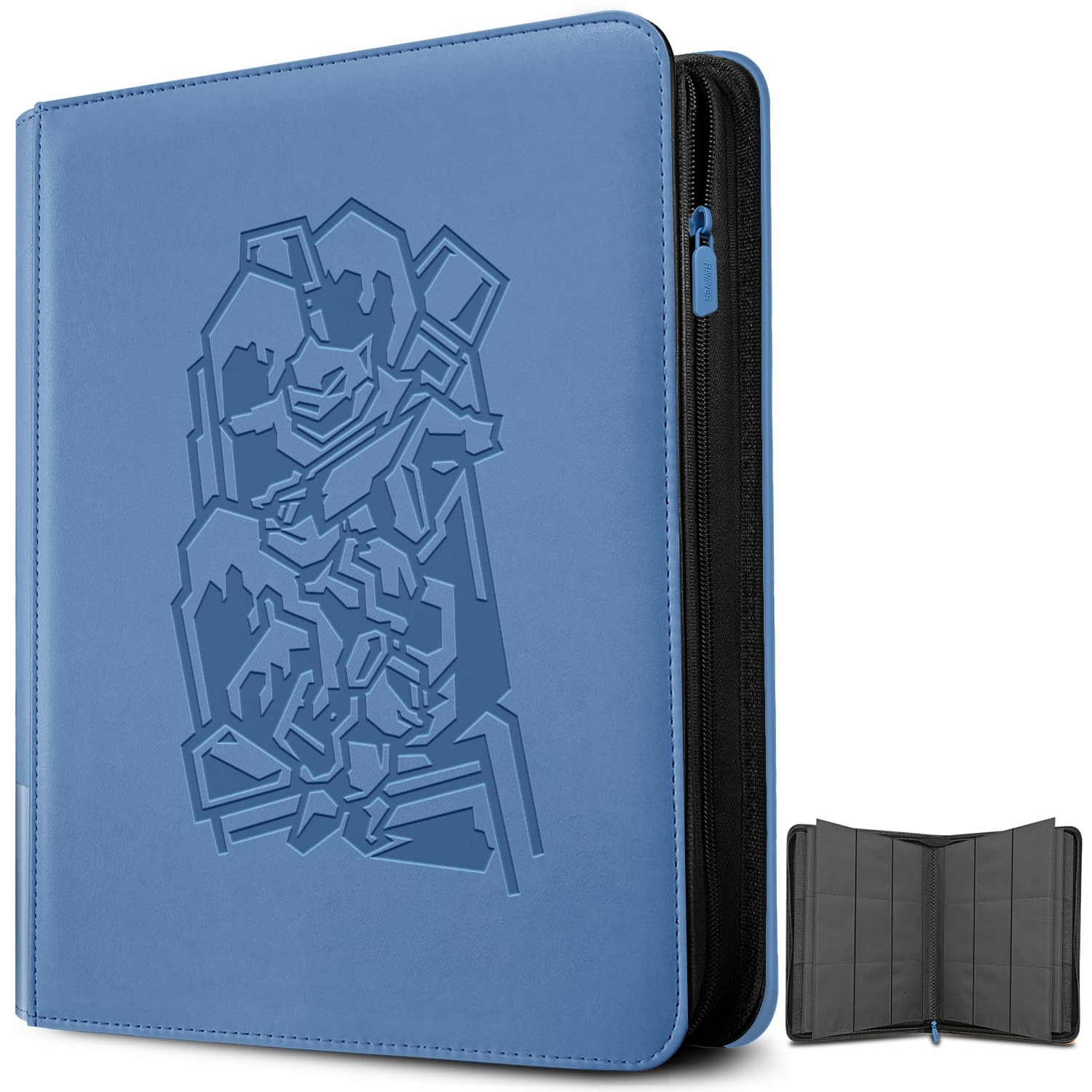 Douper Classeur de Cartes à Collectionner 9 Pochettes, Capacité 360 Cartes | Album de cartes pour jeux de cartes à collectionner avec pochettes à chargement latéral - bleu