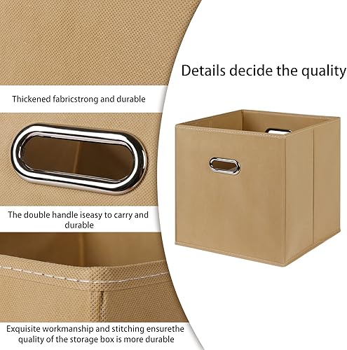 Miniatura 7 de STOREONE Contenedores de almacenamiento de tela (11 x 11 x 11 pulgadas) con asas dobles para armario, guardería, hogar, organizadores de dormitorio,
