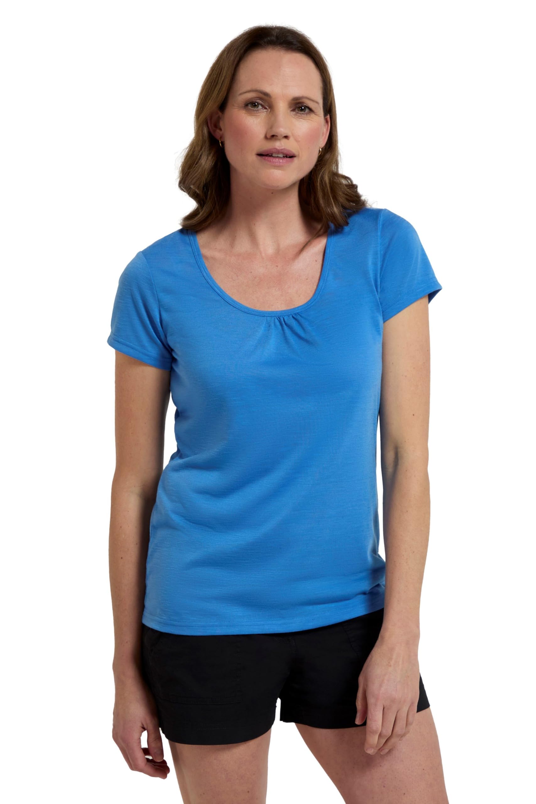 Mountain Warehouse Women's Bright Blue Agra T-Shirt - Lightweight Shirt, Quick Dry, Breathable Tee, Sweat Wicking Tee Shirt - For Spring Summer & Outdoors Size 10