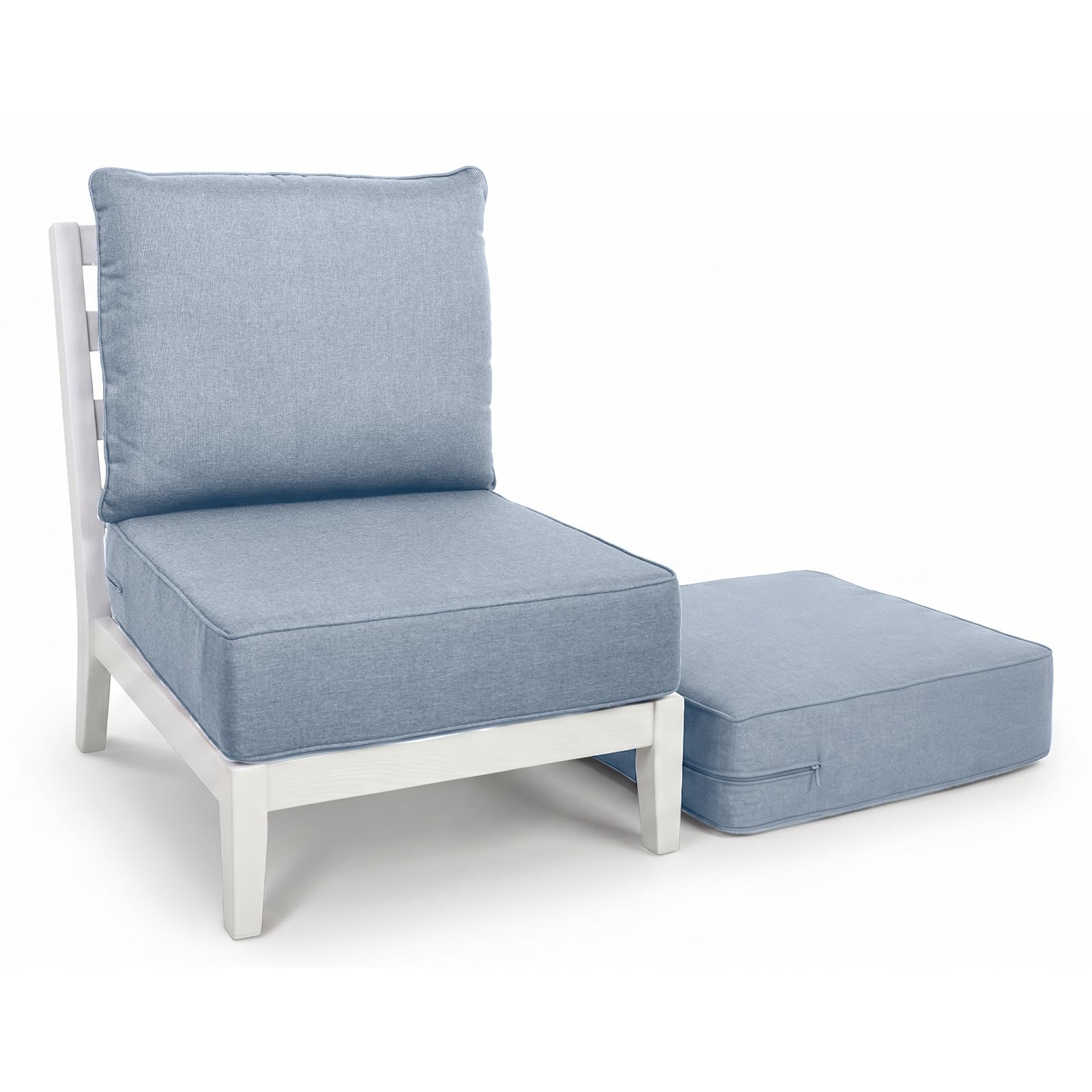 Outdoor Seat Cushion Set-24 x 24 x 6 Inch Outdoor Chair Cushions Set of 2 with Water Resistant &amp; Removable Cover Outdoor Cushions for Patio Furniture Chair Sofa Couch-Sky Blue