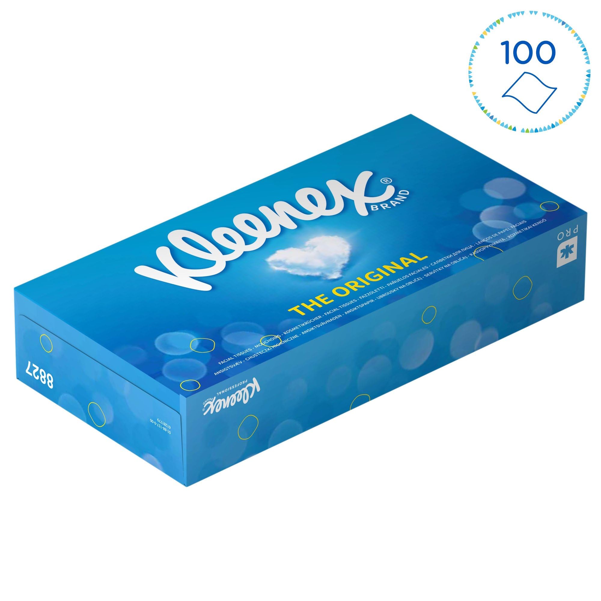 Kleenex Kosmetiktücher 8827 - Kleenex Box, weiße 2-lagige Papiertaschentücher aus FSC-zertifiziertem Papier, 24 x 100 (insg. 2.400 Papiertaschentücher)