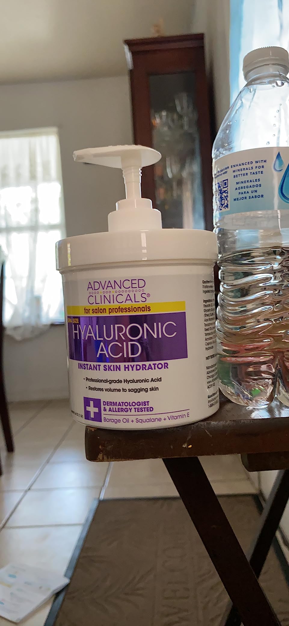 Advanced Clinicals Hyaluronic Acid Moisturizer Body Cream + Hyaluronic Acid Serum 2PC Skin Care Set | Face Serum & Body Lotion Help Diminish Appearance Of Wrinkles, Fine Lines, & Dry Skin, 2PC Bundle 16OZ