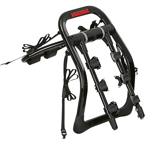 Yakima FullBack 3 Premium Trunk Bike Rack, Holds 3 Bikes, Tool-Free Installation, SuperCush ZipStrips, Foldable Arms, SKS Locks, Bottle Opener