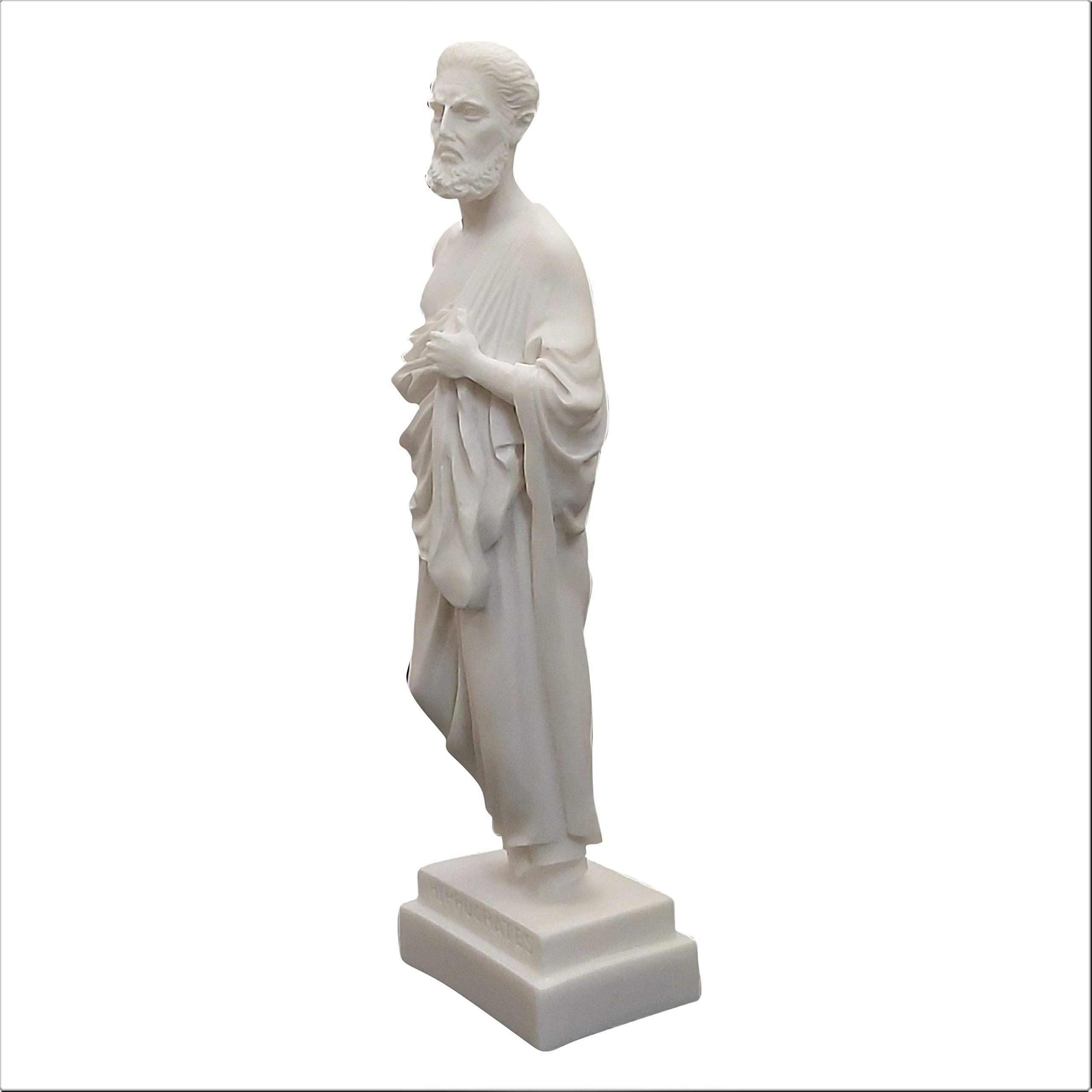 Sculpture En Marbre D'Hippocrate Fait Main : Père De La Médecine