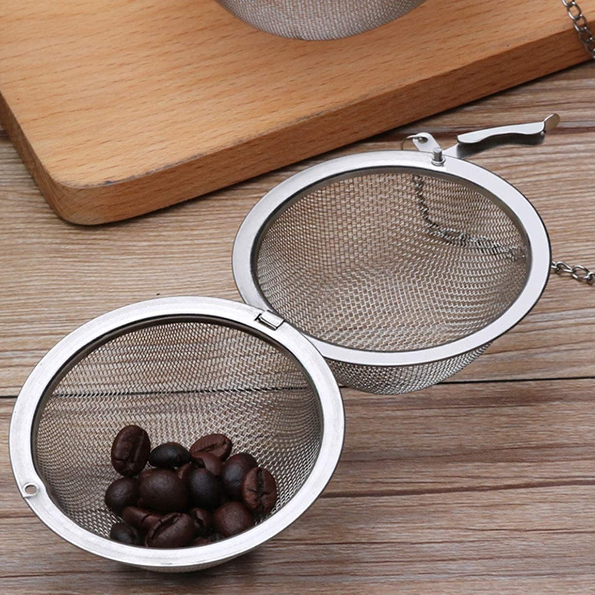 NAIDEV 3 PCs Stainless Steel fine mesh Seasoning Ball Kitchen Soup Spice stew Filter Kitchen Tool Metal Tea Bag Tea Ball (3 PCs Round Shape) 2
