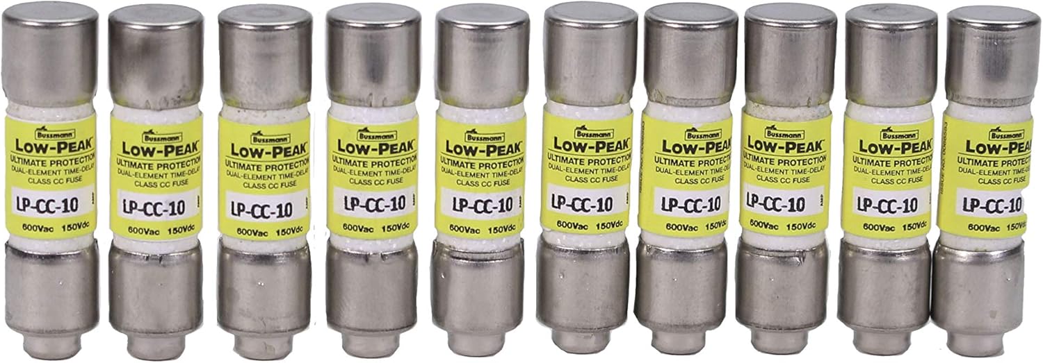 BUSSMANN LP-CC-10 Low-Peak, 10 AMP Class Cc 600V Fuses, Nib - 1 Box of 10